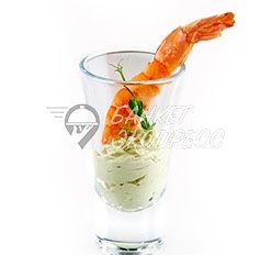 Креветка-гриль с соусом гуакамоле в шоте, 10 шт
