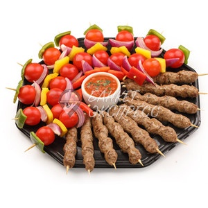 Мини-шашлычки люля-кебаб из баранины с овощами 10 шт